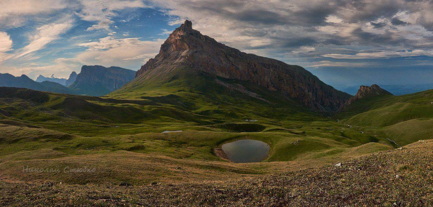 кавказ, горы, перевал, озеро, вечер, тоторс, торс, Николай Стюбко