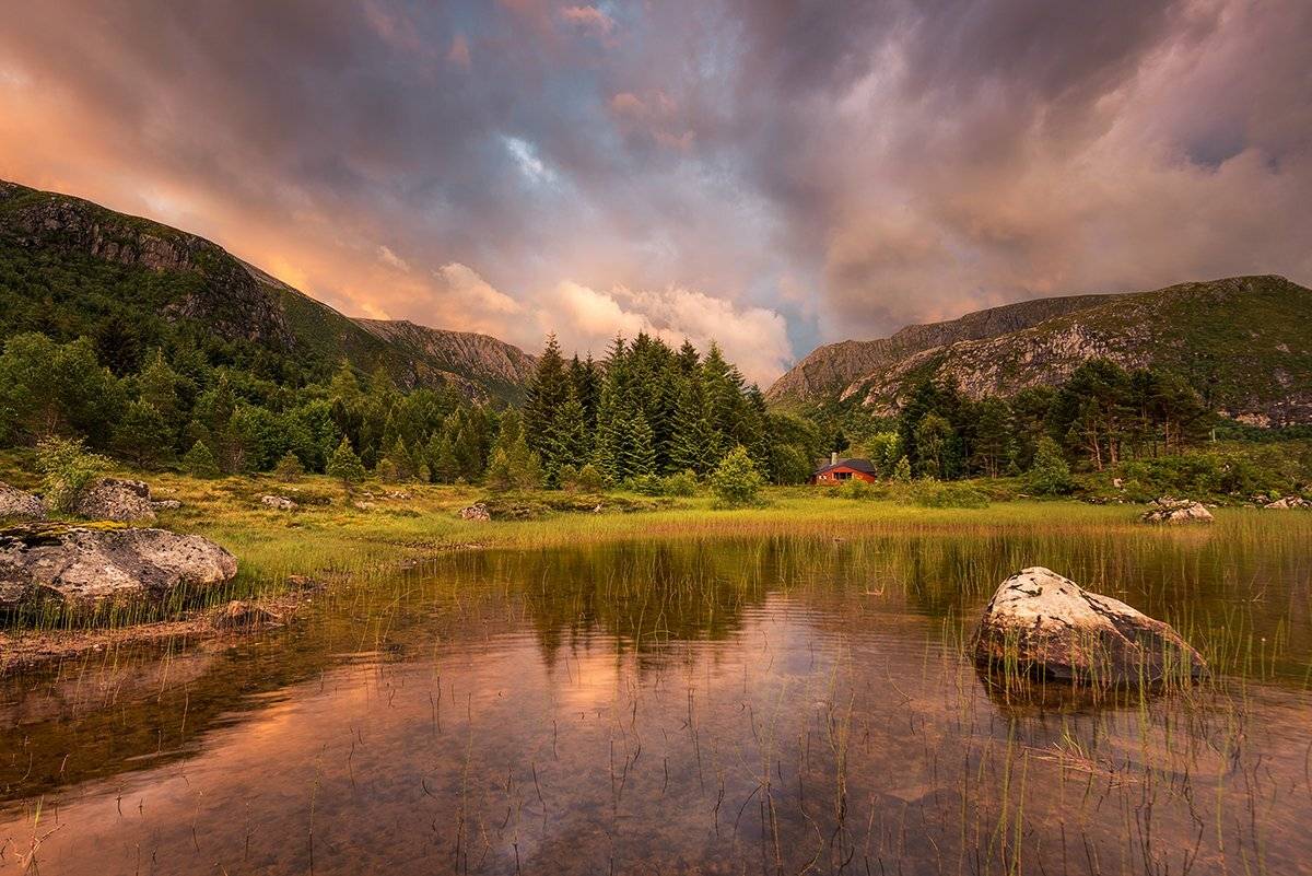 norway,nature,mountains,light,sunset,forest, Tomek Orylski