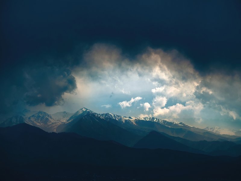 горы, облака Mountain View фото превью