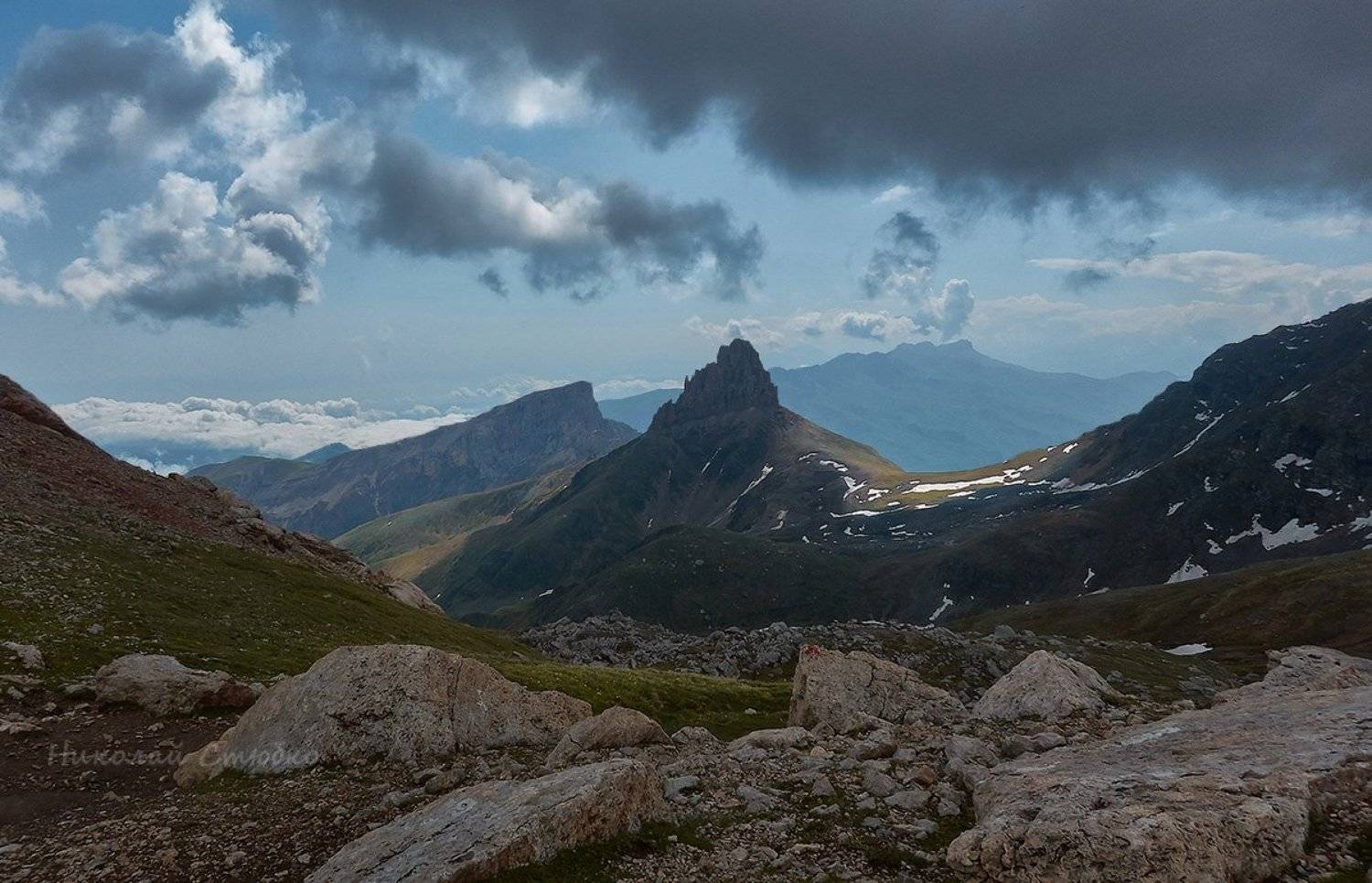 кавказ горы облака боровцек осетия, Николай Стюбко