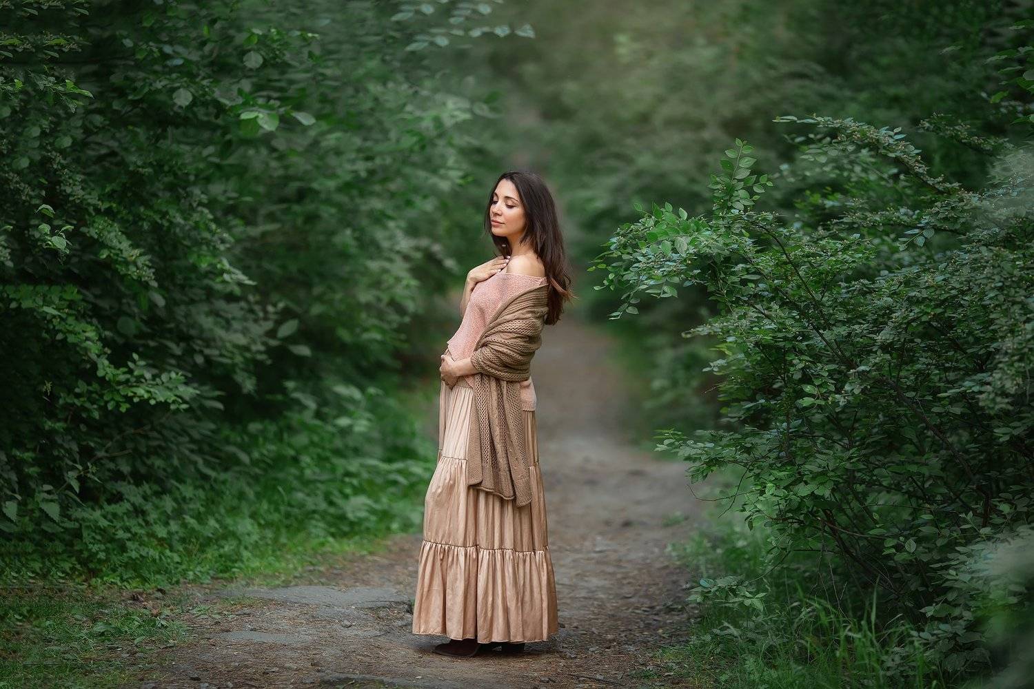 девушка,беременная,лес,модель, Бармина Анастасия