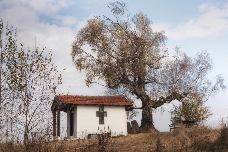 fall, chapel, Plana, Nikon, autumn fall near the chapel фото превью