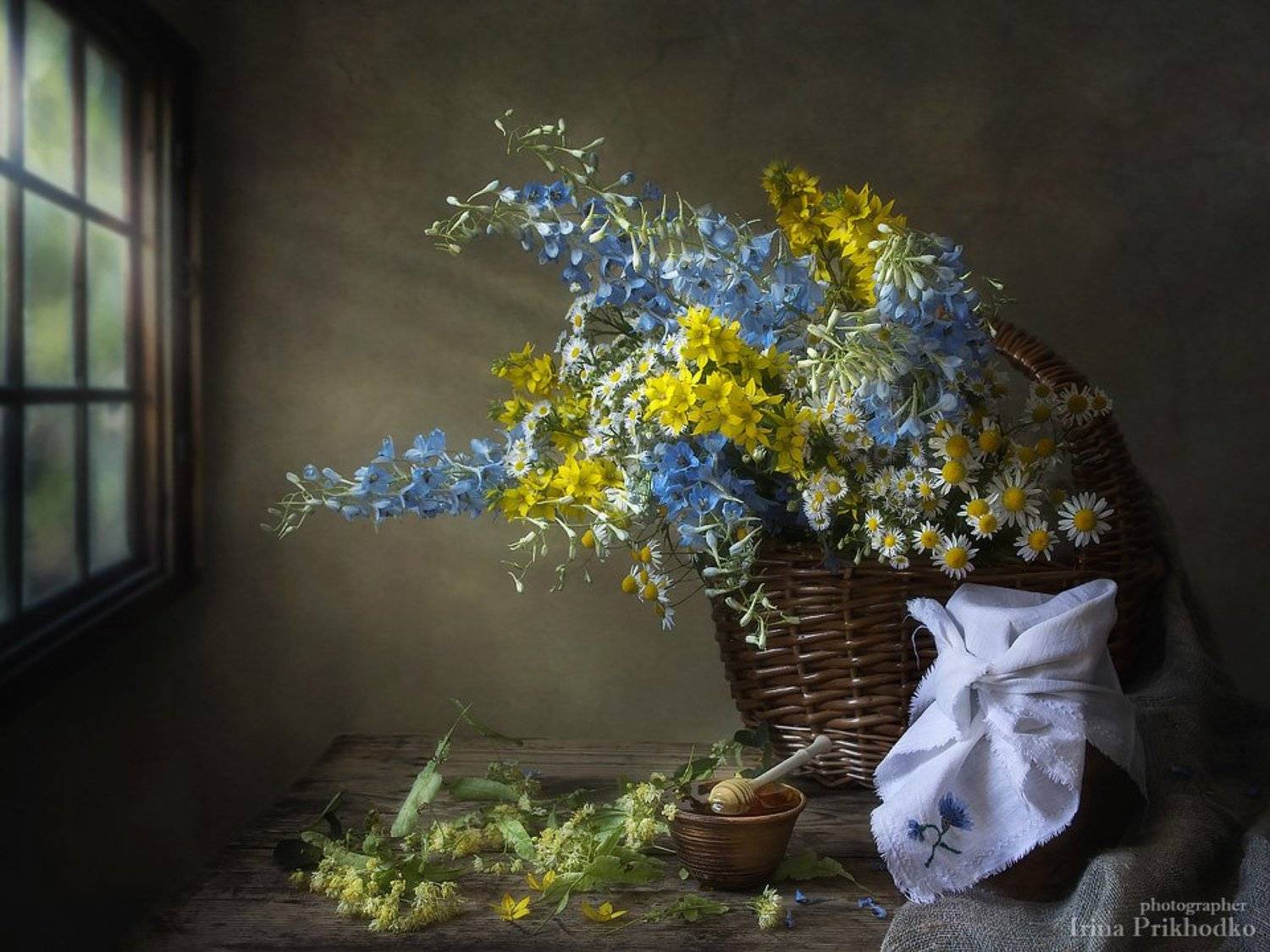 натюрморт, деревенский, ретро, цветочный, мед. липовый цвет, букет, Ирина Приходько