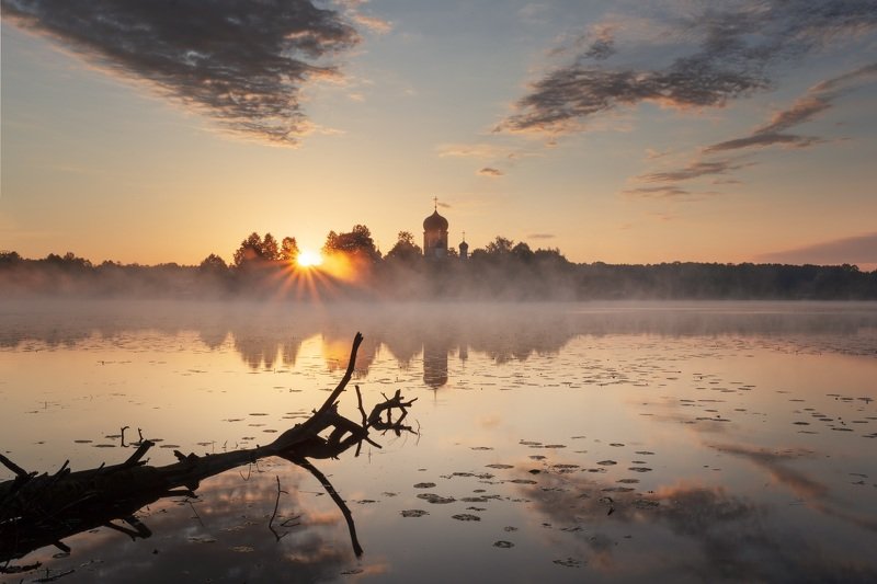 озеро, рассвет Введенское фото превью