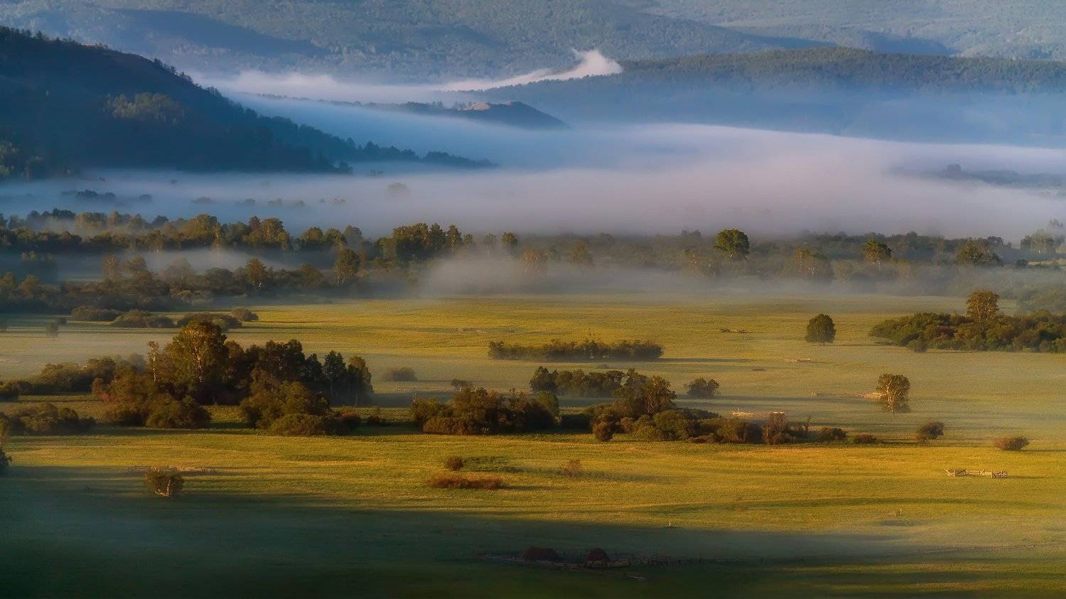утро, рассвет, восход, туман, лучи, Леонид Максименко