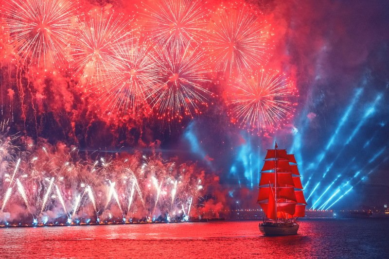 санкт петербург, питер, ночь, салют, алые паруса, saint petersburg, scarlet sails Алые Паруса фото превью