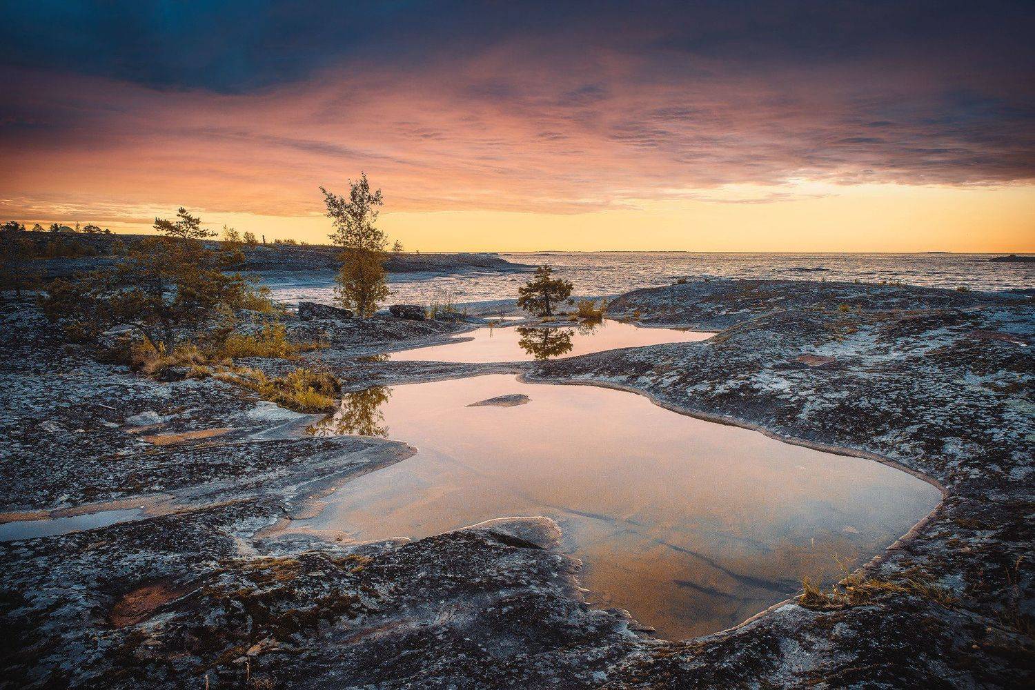 Рассвет, утро, Шхеры, Ладога, Карелия, Пейзаж, Алексей Новиков