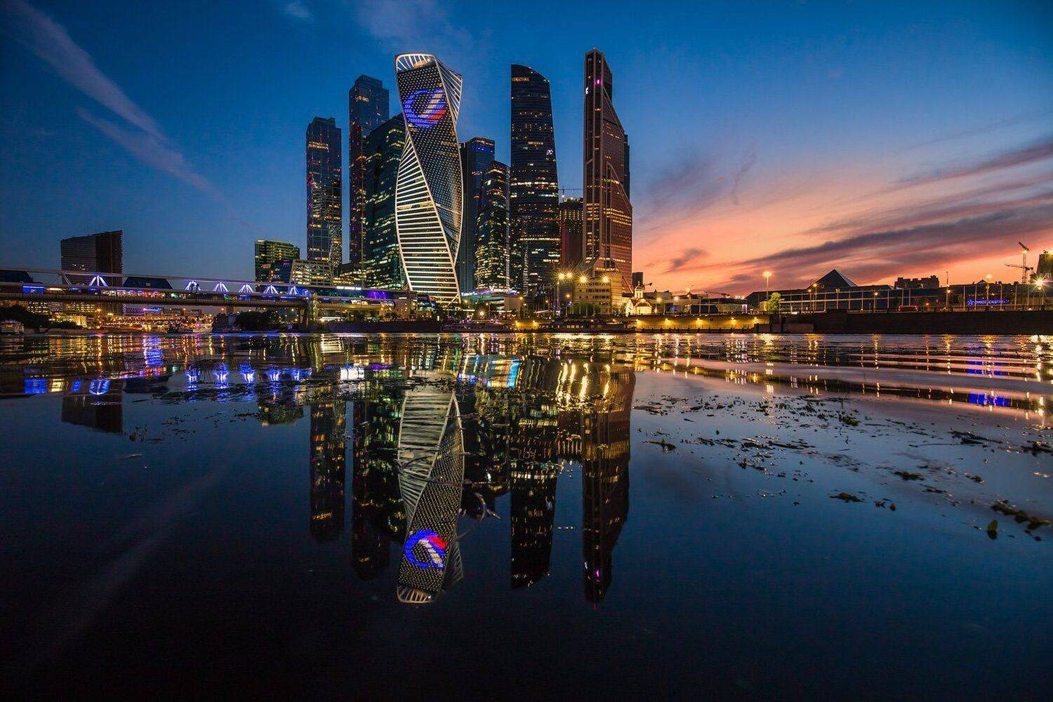 москва-сити, сити, москва, река, вечер, закат, отражения, Виктор Климкин