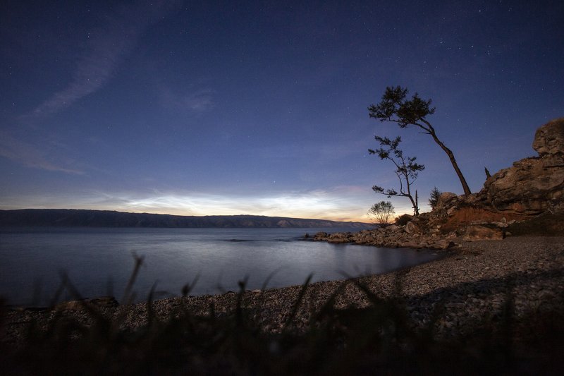 ночь, байкал, природа, красиво, небо, сибирь Ночь на Байкале фото превью