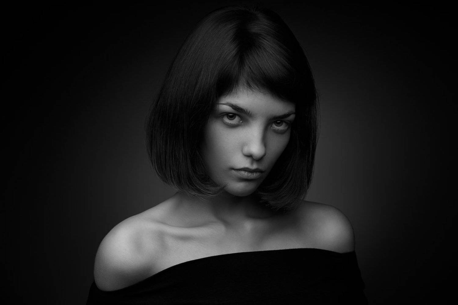 портрет, девушка, студия, чб, Руслан Рахматов