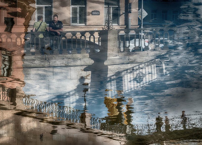 Санкт-Петербург, набережная, канал Грибоедова, отражения, тени Во власти отражений фото превью