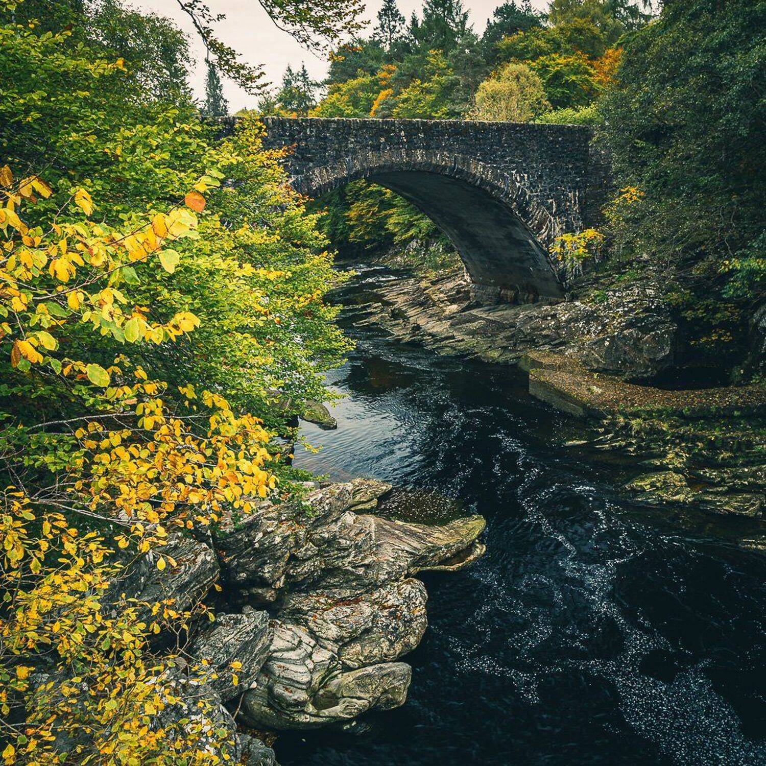 scotland,scottish,invermoriston,glenmoriston,highlands,uk,europe,bridge,autumn,river,stream,, Adrian Szatewicz
