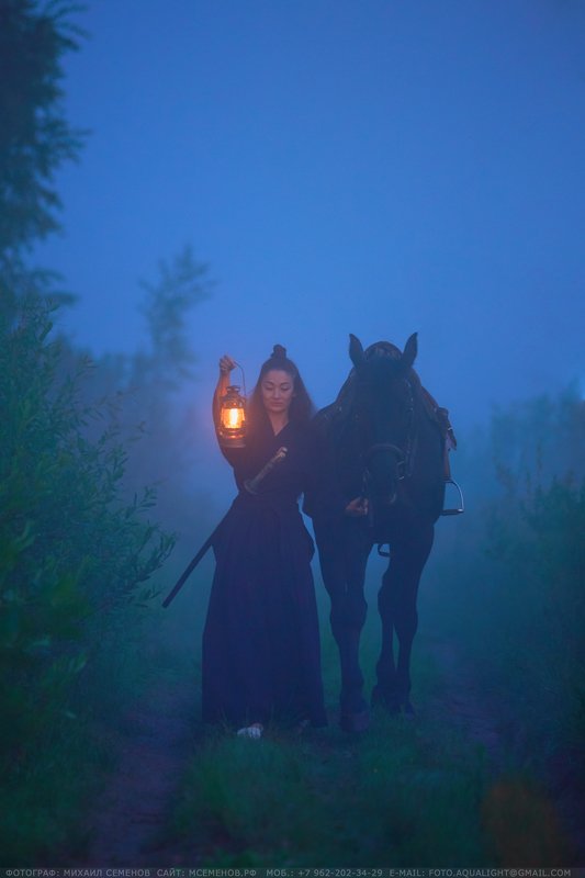 михаилсеменов, аквалайт, самурай, бусидо, девушка, катана, воин 武士道 (bushido) фото превью