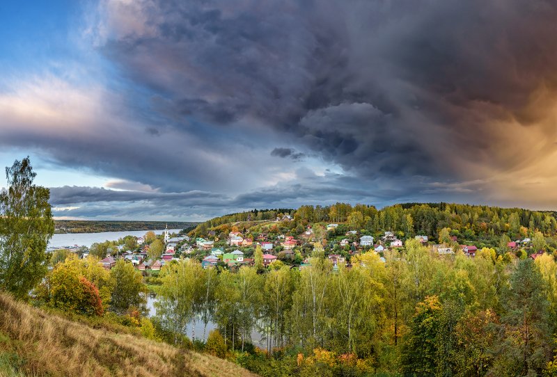 плёс, кот, закат, волга, осень, облака, После дождя фото превью