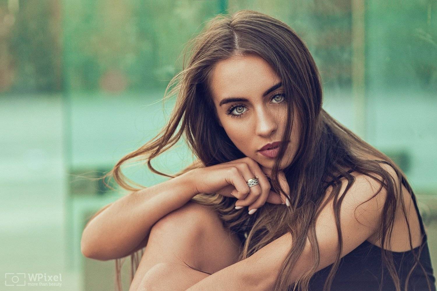 portrait women eyes brunette, Wojtek Polaczkiewicz