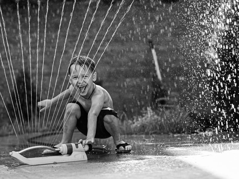 summer rain water ligth boy play smile happy chailhood Summer rain. фото превью