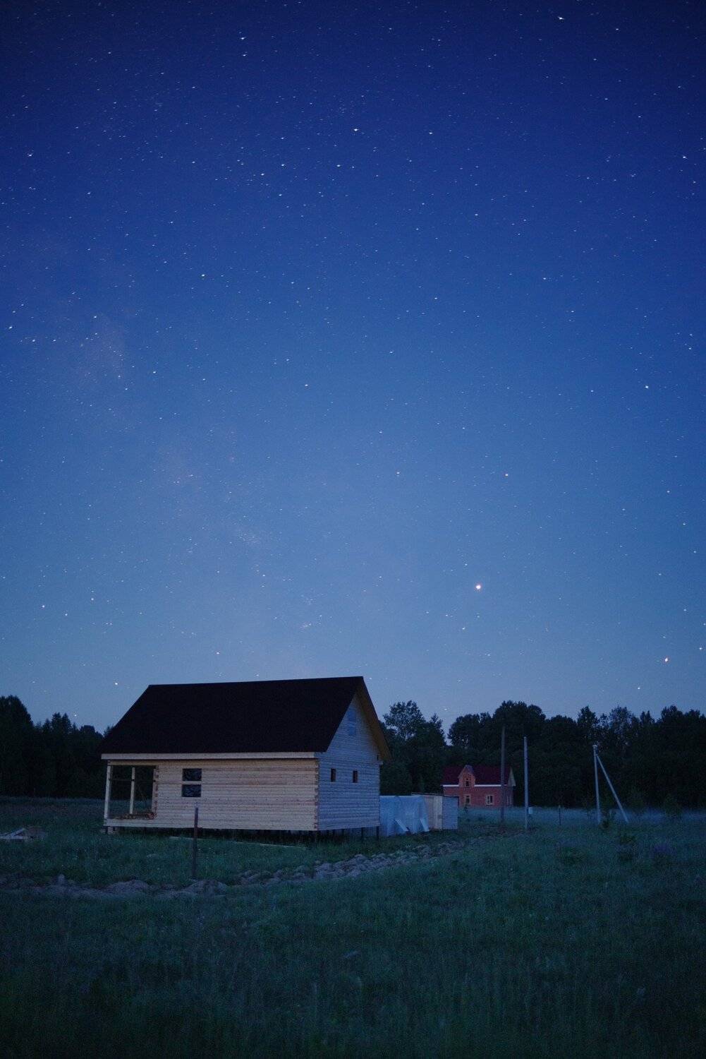 дом, поле, ночь, звёзды, Алексей Егоров