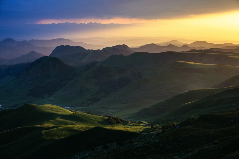 кчр,перевал гум баши,закат,горы , Перевал Гум-Баши... фото превью