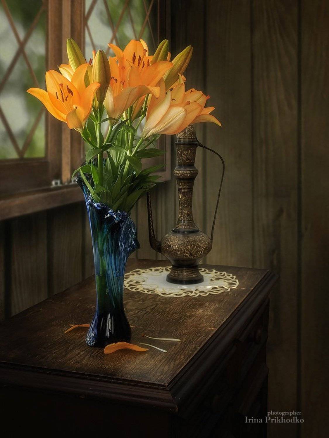 натюрморт, лилии, букет, дача, лето, интерьер, винтажный, Ирина Приходько