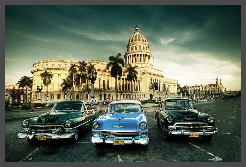 гавана, куба, автомобили, капитолий Застывшее время фото превью
