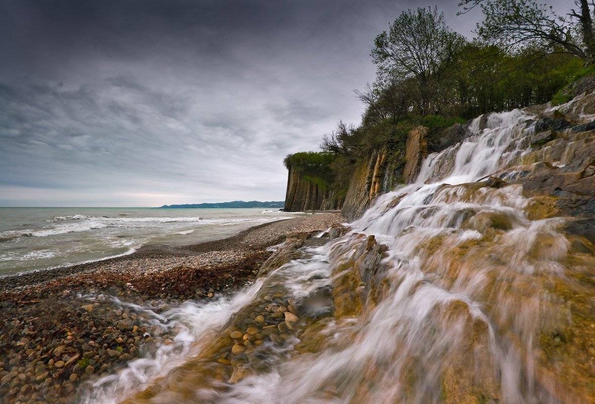 черное, море, весна, ручьи, скала, кисилева, Николай Мысливцев