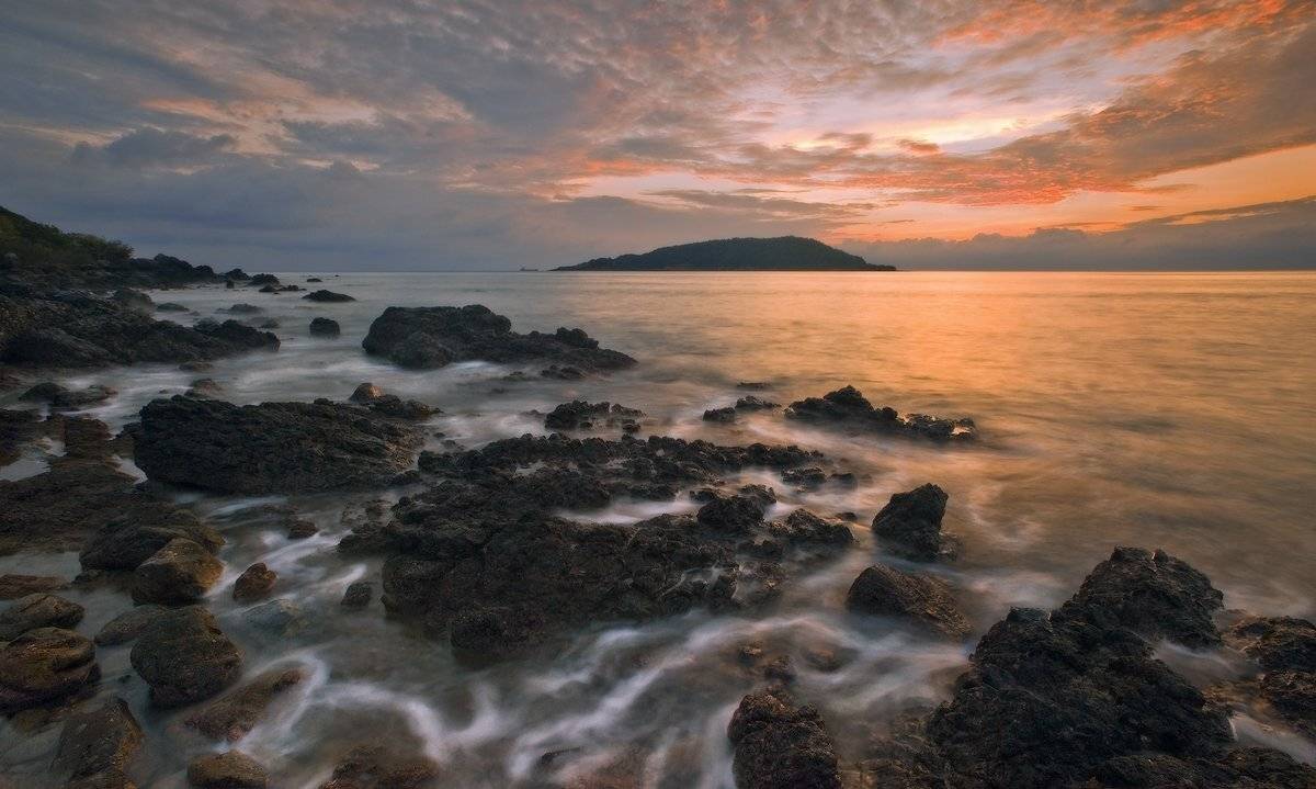 камни, море, закат, тай, Boris Bogdanov