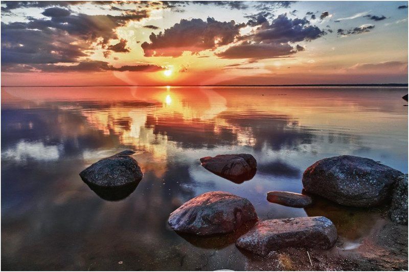 чудское, озеро, закат, hdr *** фото превью