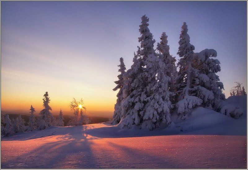 пейзаж, природа, урал, зима, горы, снег, рассвет В моих драгоценных снегах фото превью