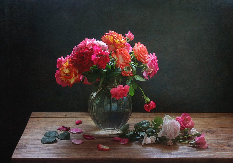 ваза,цветы, розы Розы июня. фото превью