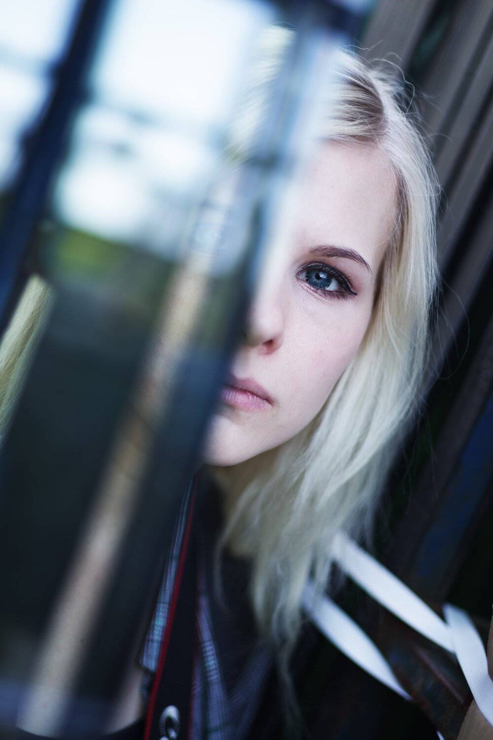 стекло, синий, отражения, Алексей Егоров