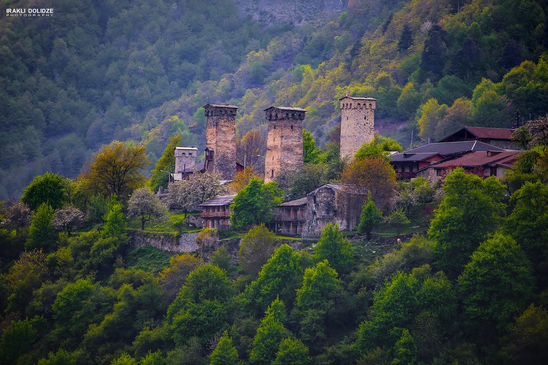 mountains, towers, svaneti, mestia, landscape, green, sky, above, sky, sun, photography, photographer, photo Stories from above фото превью
