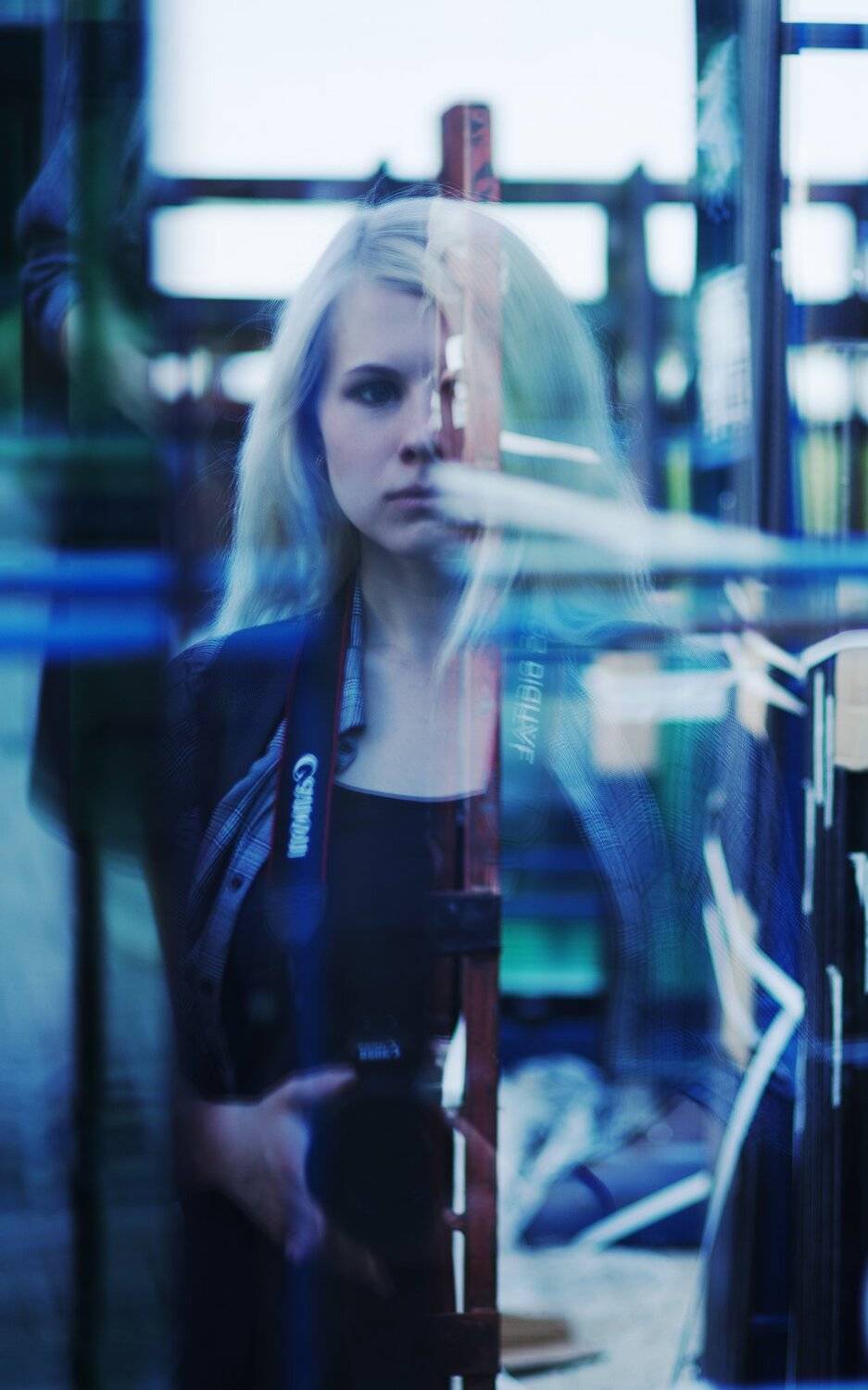 стекло, синий, отражения, Алексей Егоров