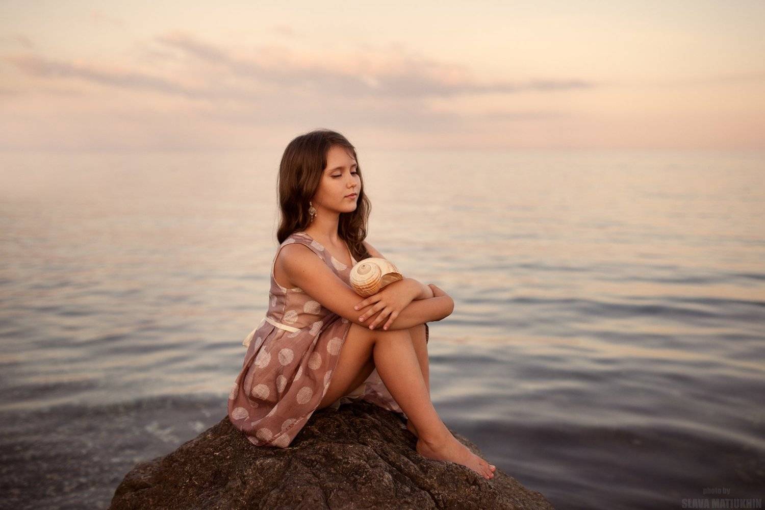 девочка, черное, море, ракушка, Вячеслав  (Ubisum) Матюхин