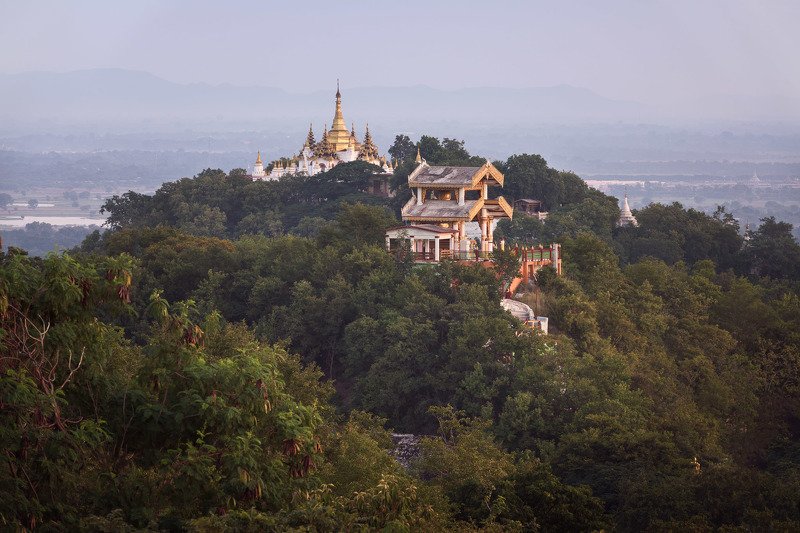 architecture, asia, asian, attraction, blue, buddha, buddhism, buddhist, building, burma, burmese, city, columns, complex, culture, evening, exterior, golden, heritage, hill, historic, history, landmark, mandalay, monument, myanmar, outdoor, padamyar, pag The Land of Temples фото превью