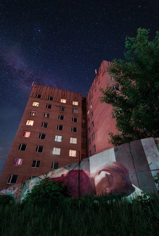 рязань, ночь, граффити Альтернативная реальность на улицах города фото превью