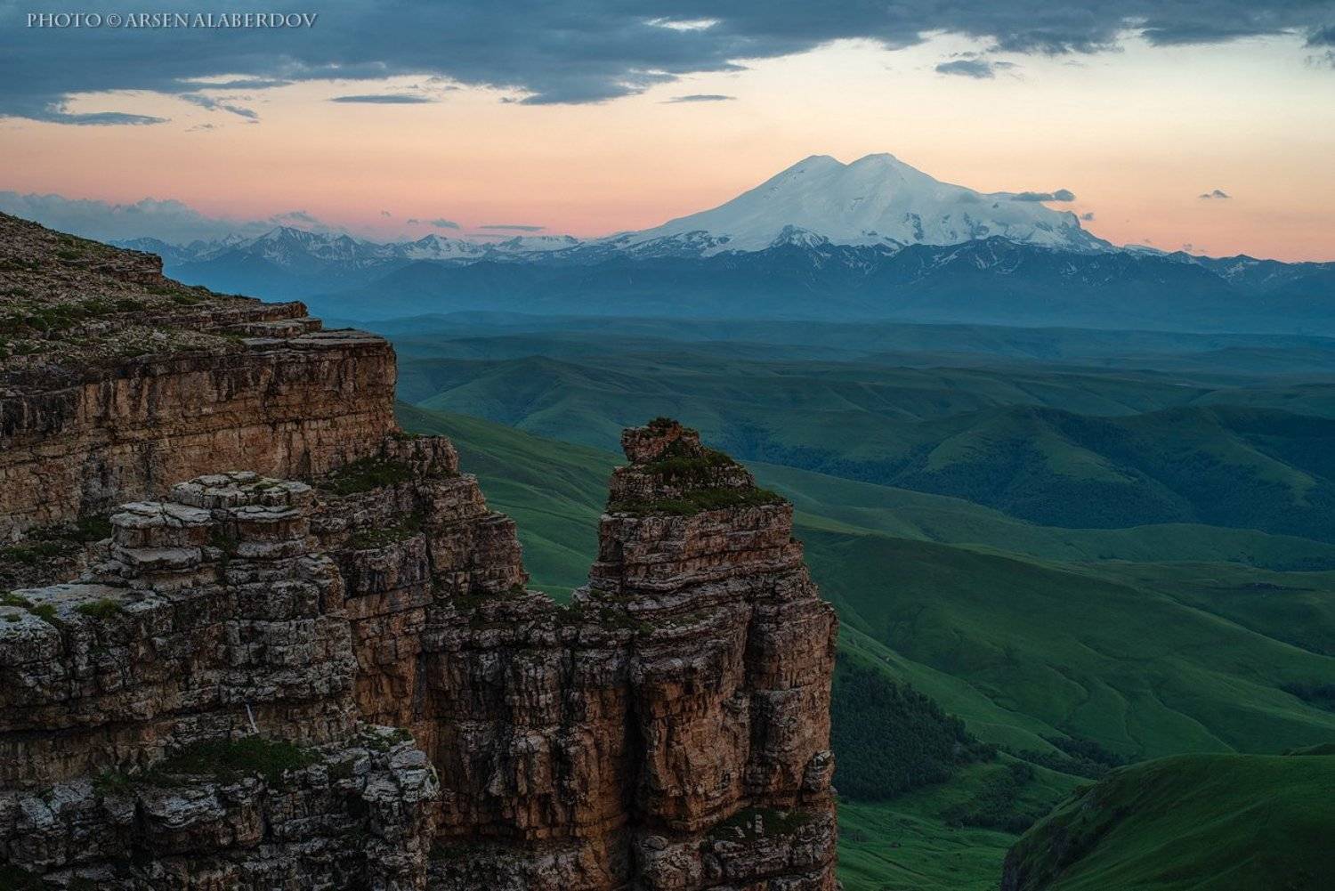 эльбрус, бермамыт, гора, рассвет, небо, плато, облака, утро, Арсен Алабердов