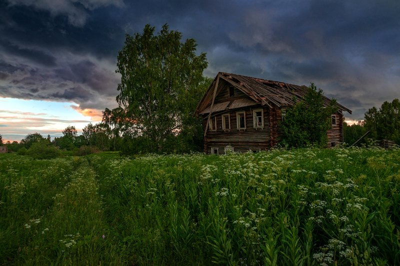 великий двор,вологодчина,кема,север,лето, Стемнело фото превью