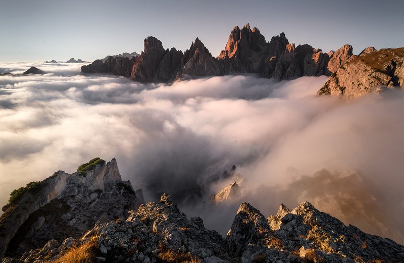 мъгла, Доломити, върхове, планини Доломити - Италия фото превью