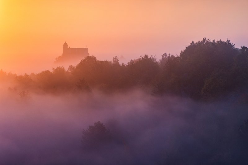 bobolice, polska, slask, jurassic, rocks, poland, silesia, myst, morning mists, sunrise, wschód, castle, zamek, mirów, morow, Bobolice Castle фото превью