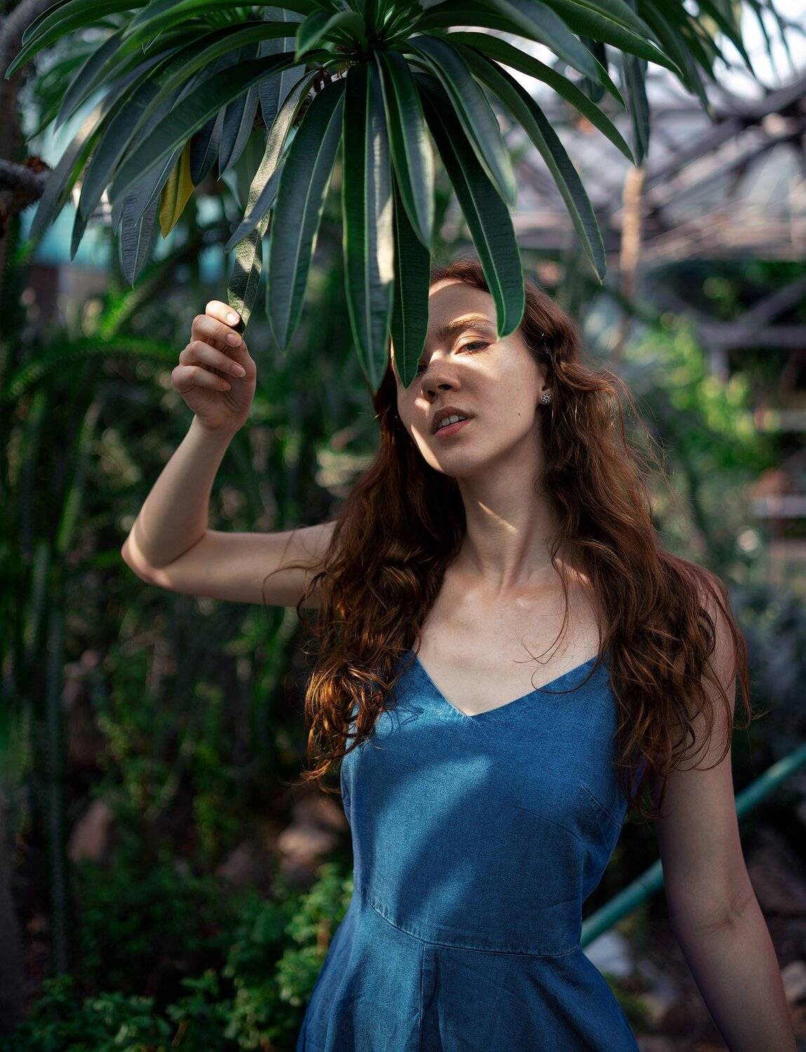 сад, портет, тропики, украина, киев, ботанический, девушка, модель, свет, тени, взгляд, солнце, жара, Константин
