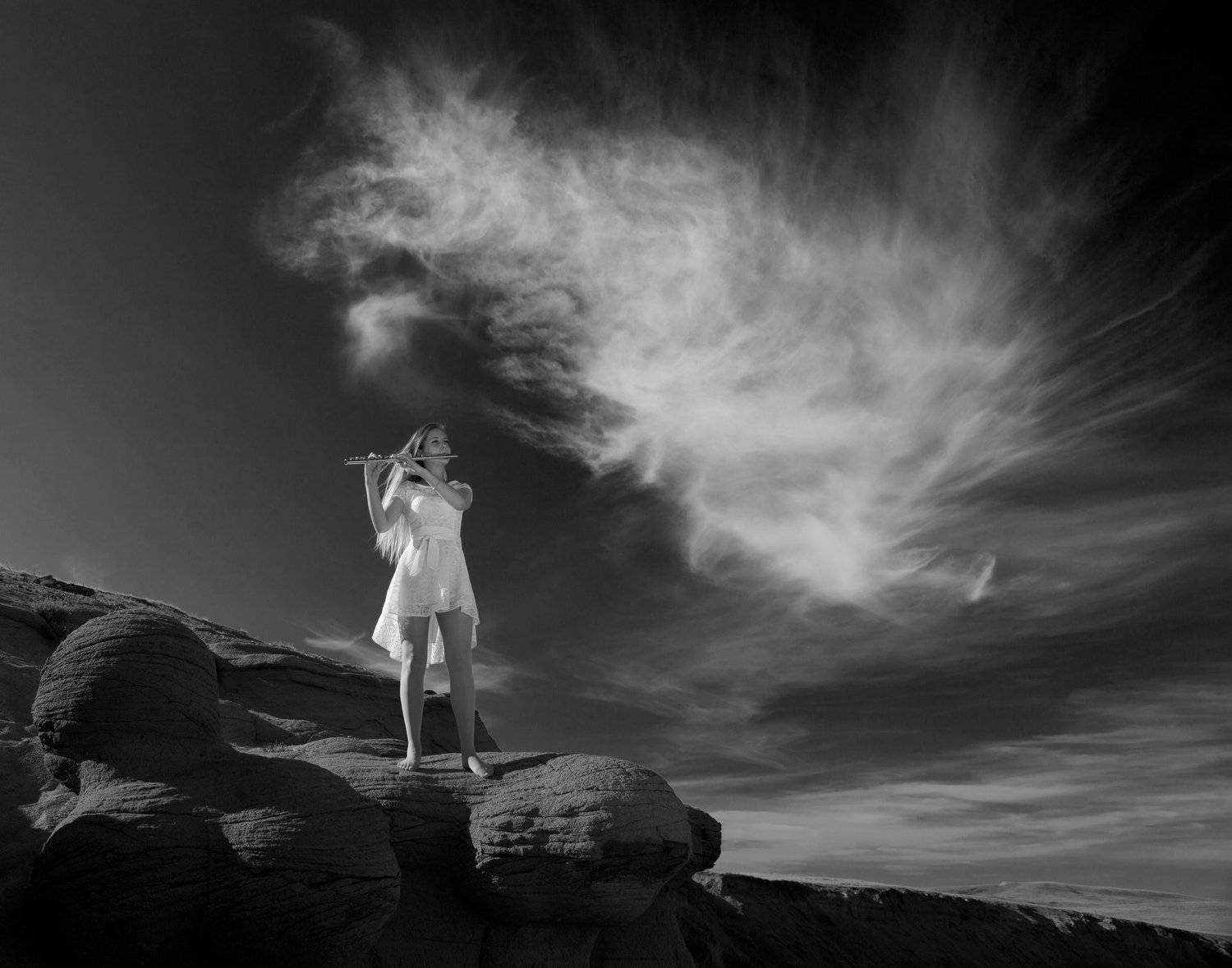 флейта, небо, земля,девушка,облако,музыка,олег_грачёв,природа,canon,oleg_grachev,flute,landscape,girl,sky,cloud,, Олег Грачёв