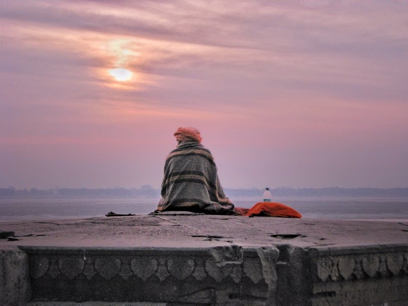 Varanasi,Kashi,Banaras,holy city,sunrise,sun,man,young monk, people, Dhiraj Goswami Kashi фото превью