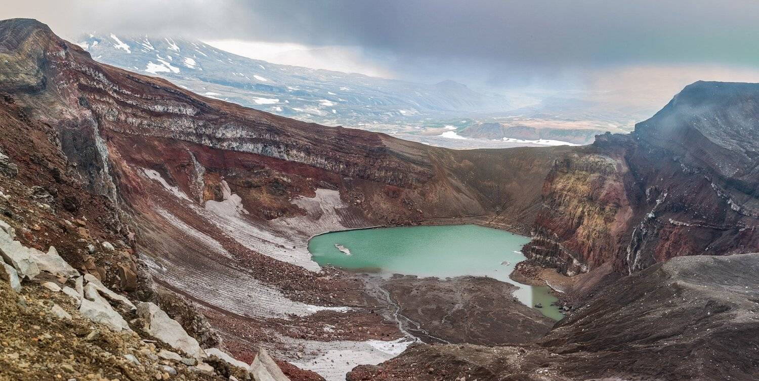 Камчатка, вулкан, Горелый, кратер, озеро , Александр Максин