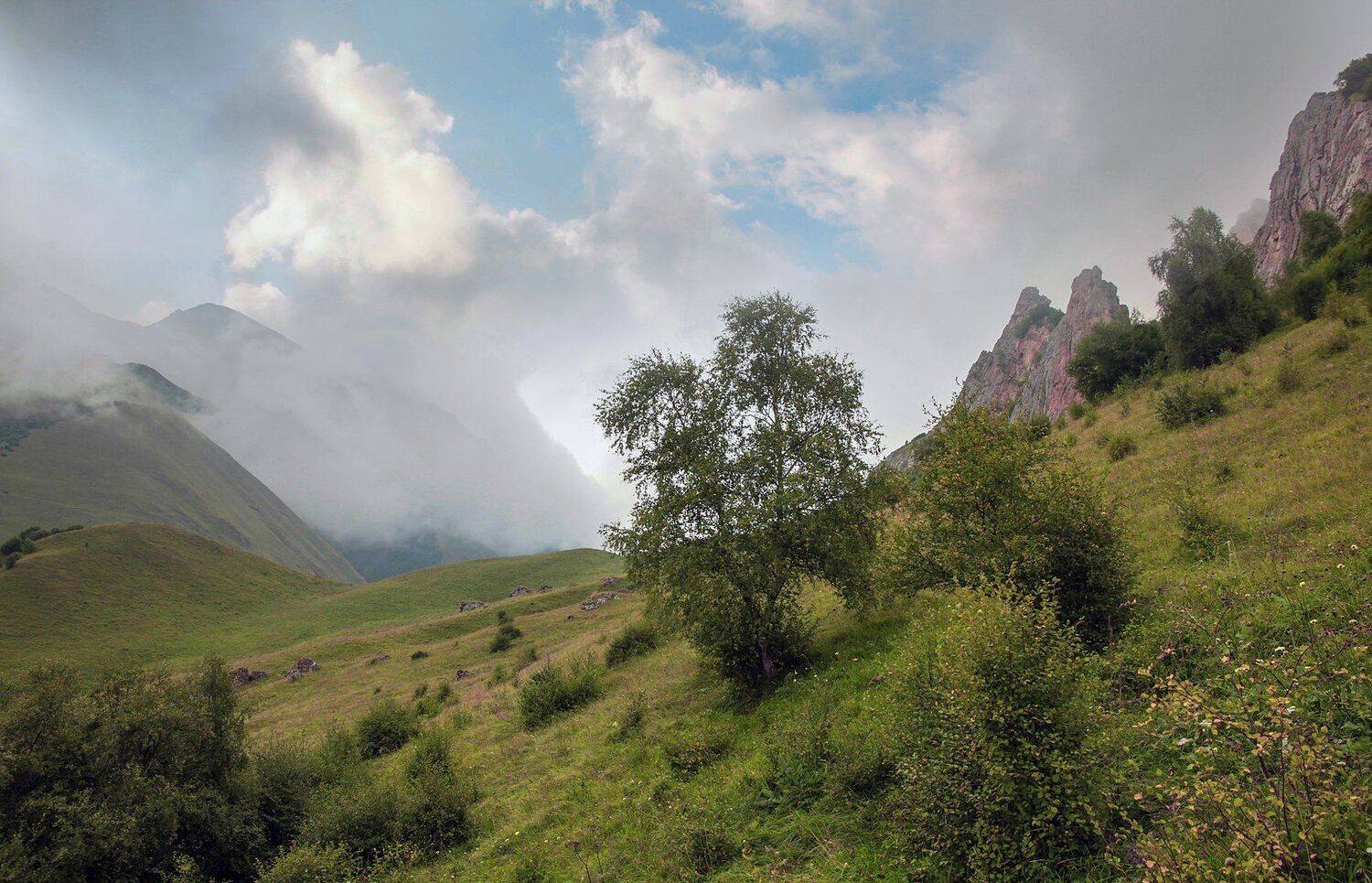 чегем,утро,лето,пейзаж,туман,ущелье., Marat Magov