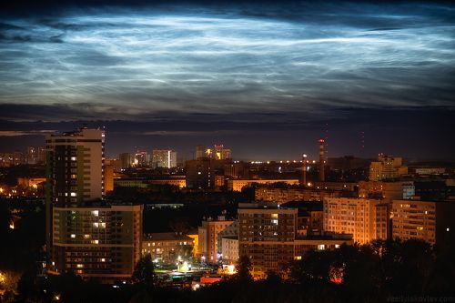 Серебристые облака над Екатеринбургом