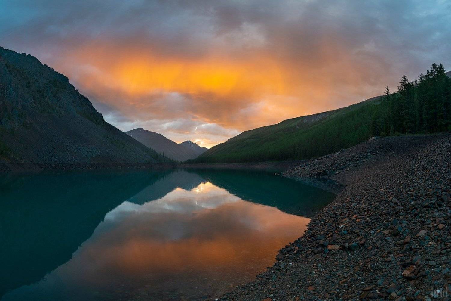 алтай, горы, закат, озеро,, Дмитрий Доронин