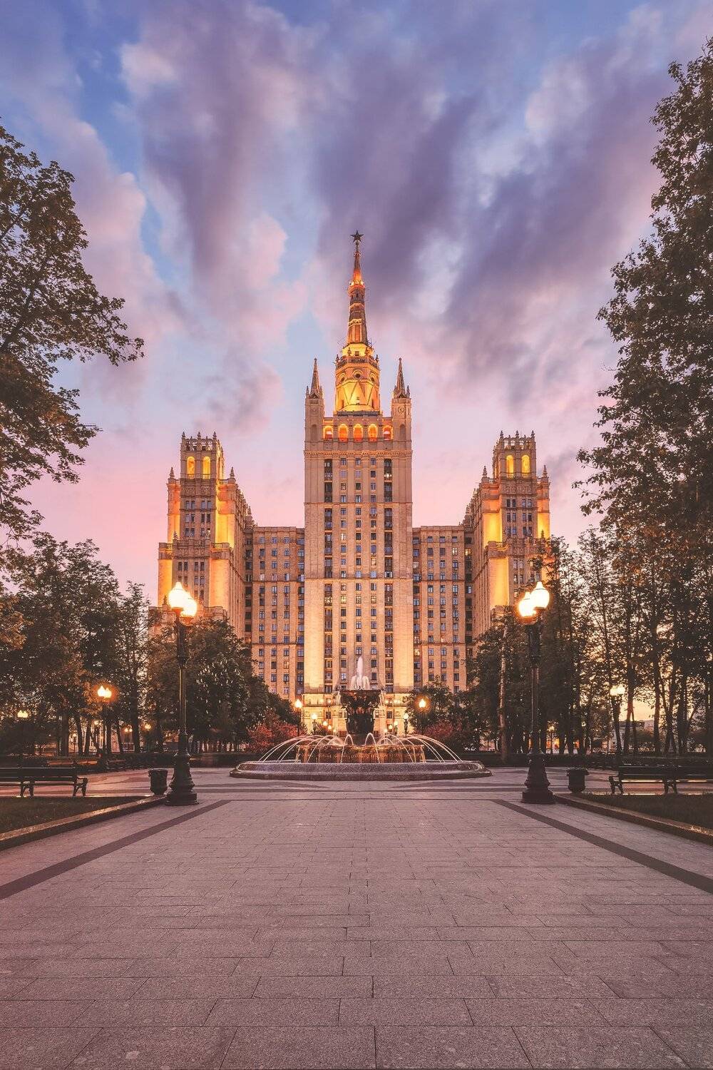 высотка, москва, кудринская площадь, баррикадная, закат, Анастасия Мазурева