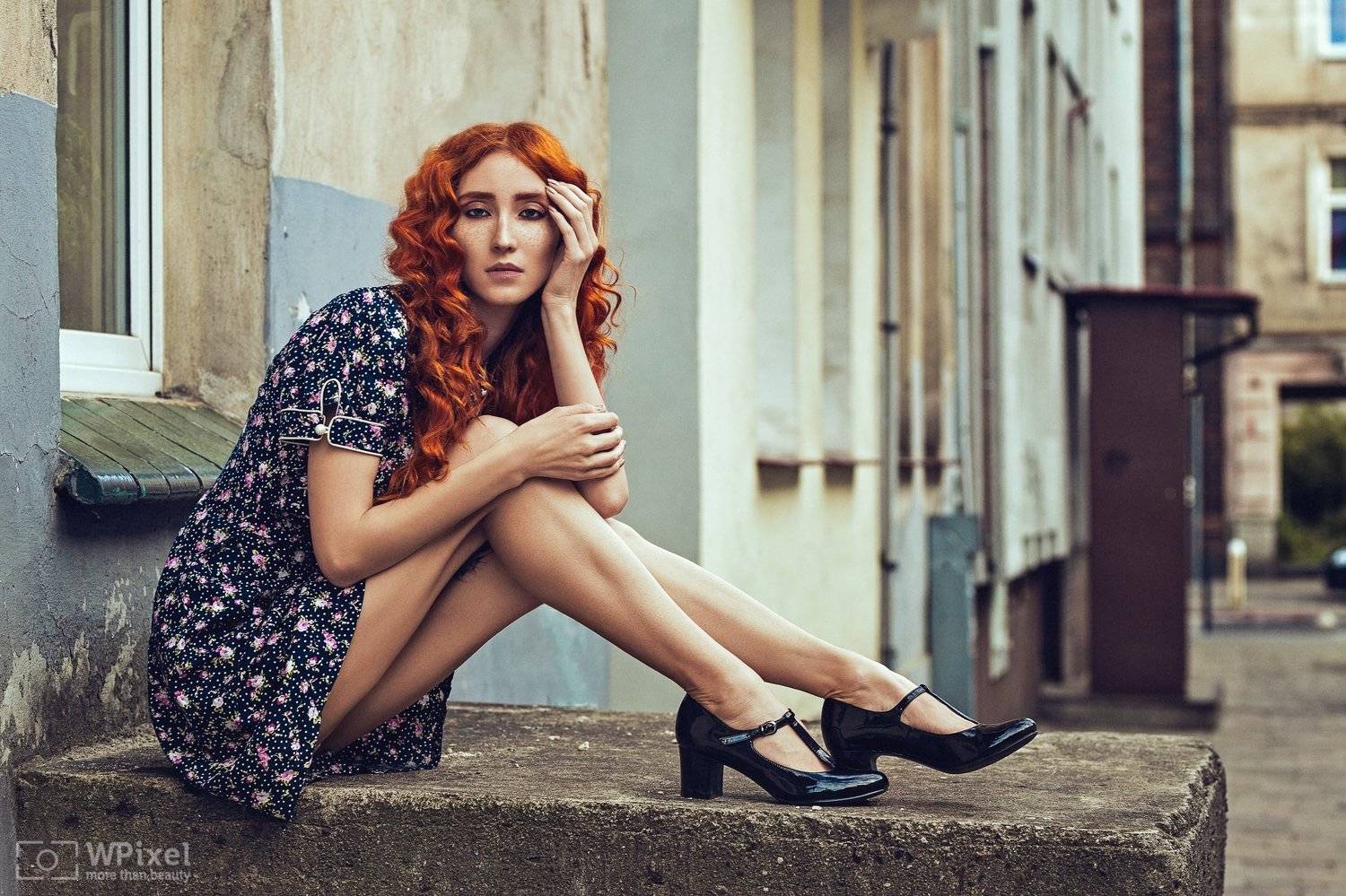 portrait women eyes redhair legs, Wojtek Polaczkiewicz