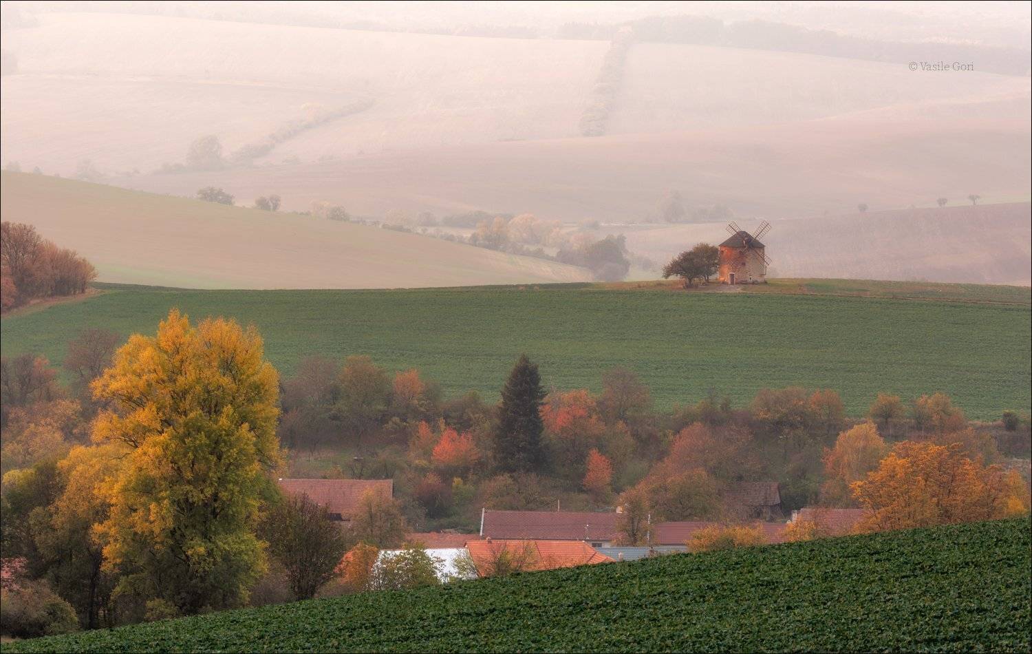 южная моравия,пейзаж,hils,ветряк,линии,мельница,south moravian,lines,свет,czech,осень,чехия,landscapes, Василий Гори