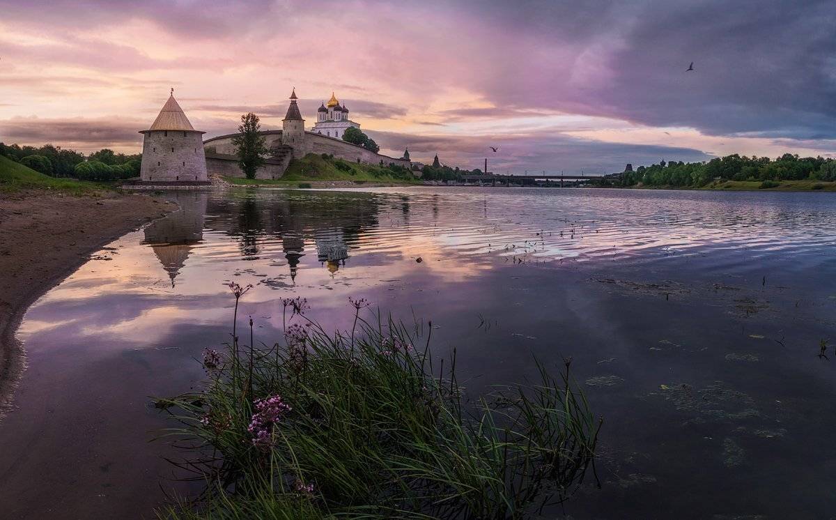 псков, троицкийсобор, утро, россия, великая, Майя Афзаал